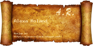Alexa Roland névjegykártya